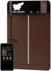 RUN-CHICKEN vista frontal del producto mostrando la puerta y beneficios de protección