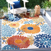 SAFAVIEH alfombra Cabana frontal mostrando patrón floral y colores vibrantes