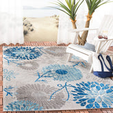SAFAVIEH alfombra Cabana frontal mostrando patrón gris y azul, añade estilo duradero