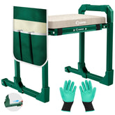 Saker frontal del banco-rodillera mostrando estabilidad y soporte ergonómico