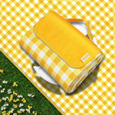 SAMSIER manta plegada en bolso amarillo fácil de transportar