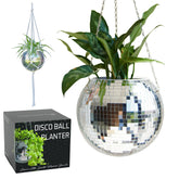 SCANDINORDICA maceta Disco Ball frontal mostrando acabado plateado y brillo