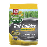 Scotts bolsa frontal del producto mostrando marca y tamaño 14.29 lb, beneficio de cobertura