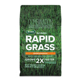 Scotts envase frontal mostrando Rapid Grass Bermudagrass y facilidad de uso