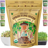 Seedboy frontal del envase de la mezcla Longevity mostrando diseño y contenido