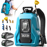 Seesii vista frontal del pulverizador mochila muestra diseño ergonómico y beneficio confort