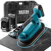 Seesii herramienta vibradora frontal mostrando diseño robusto y asido ergonómico