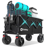 Sekey vista frontal del carrito negro mostrando gran capacidad