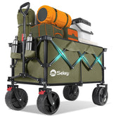 Sekey vista frontal del carro plegable con gran capacidad y color khaki