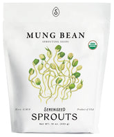 Sereniseed envase frontal de semillas de mungo con información y beneficio de germinación