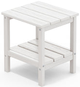 SERWALL mesa lateral frontal blanca, diseño resistente para exteriores