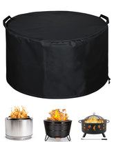 SheeChung funda frontal colocada sobre fire pit mostrando protección total