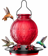 solawngarden comedero frontal mostrando color rojo y cinco puertos para atraer colibríes