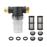Sooprinse filtro frontal montado en manguera protege bomba