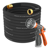 SPECILITE manguera frontal empaquetada mostrando longitud 75 ft y color negro, durable