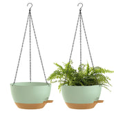 SQKH maceta colgante frontal mostrando diseño moderno y espacio para plantas