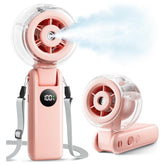 SSICAL vista frontal del ventilador rosa mostrando diseño compacto y portátil para viajes