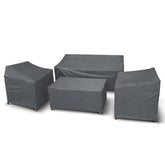 STARTWO loveseat cubierto frontal protegiendo cojines y estructura