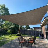 SUNLAX frontal del toldo rectangular mostrando diseño y color marrón, protección solar estética