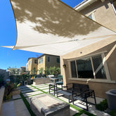 SUNLAX toldo frontal beige mostrando sombra y apariencia