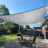 SUNLAX toldo rectangular frontal mostrando cobertura y estilo