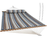 Sunnydaze Decor hamaca frontal mostrando superficie acolchada y confort instantáneo