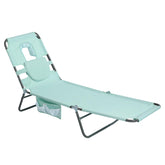 SUNNYFEEL tumbona frontal mostrando diseño y portabilidad