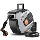 SUNPOW carrete retráctil frontal mostrando diseño robusto y ahorro de espacio