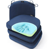 SUNROX vista frontal del set de 4 cojines navy, confort resistente