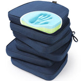 SUNROX vista frontal del set de seis cojines para comedor con acabado resistente