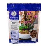 SuperMoss bolsa frontal mostrando corteza para orquídeas y drenaje mejorado