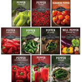 SURVIVAL GARDEN SEEDS paquete frontal mostrando las diez variedades y beneficio de elección múltiple