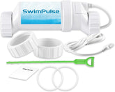 SwimPulse caja frontal mostrando el producto y facilidad de instalación