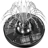 SZMP vista frontal de la fuente solar mostrando boquilla y base, aporta decoración duradera