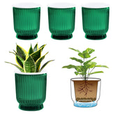 T4U maceta frontal verde mostrando diseño práctico y ahorro de agua