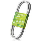Tecreddy correa frontal para deck 46" mostrando ajuste preciso y compatibilidad