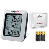 TempPro consola frontal mostrando lecturas dobles, facilita decisiones de confort