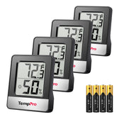 TempPro TP49 frontal del pack mostrando temperatura y humedad con lectura clara