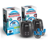 Thermacell frontal del paquete mostrando dos unidades y recambios, protección práctica