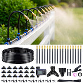 Thiswing vista frontal del kit de riego mostrando componentes y ahorro de agua