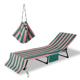 THOVSMOON funda frontal en rayas verde y rosa protege y decora la tumbona