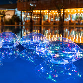 TIALLY estrella flotante frontal mostrando luz multicolor y atractivo visual