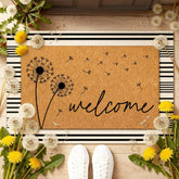 Tinideya felpudo frontal conjunto mostrando bienvenida y contraste decorativo
