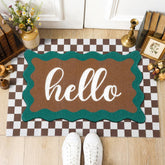 Tinideya felpudo frontal marrón y blanco decorativo aporta bienvenida elegante