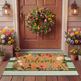 Tinideya felpudo floral frontal decorativo que da bienvenida y protege su suelo