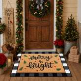 Tinideya felpudo frontal Merry Bright vista completa y bienvenida acogedora