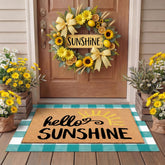Tinideya felpudo frontal con diseño hello sunshine, bienvenida cálida