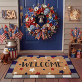 Tinideya felpudo frontal pack Independence Day mostrando bienvenida y cuadros