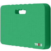 TOUA vista frontal del cojín para arrodillarse mostrando diseño y color verde, comodidad inmediata