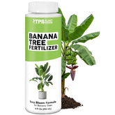 TPS NUTRIENTS envase frontal que muestra fertilizante para plátanos y aplicación fácil